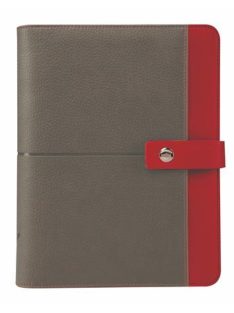   SATURNUS Kalendárium, gyűrűs, betétlapokkal, "L", műbőr, SATURNUS, "426", szürke-piros