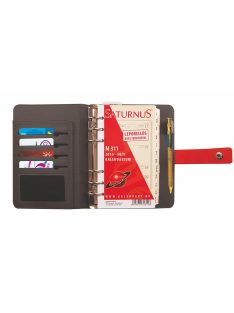   SATURNUS Kalendárium, gyűrűs, betétlapokkal, "L", műbőr, SATURNUS, "426", szürke-piros