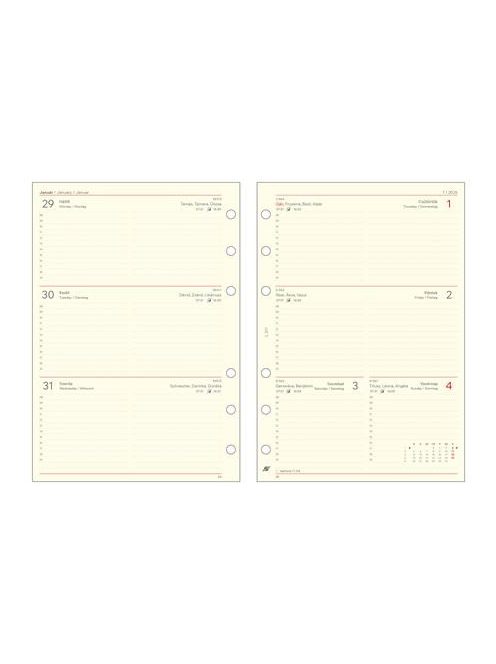 SATURNUS Kalendárium betét, tervező, heti, "L", SATURNUS, chamois 2026