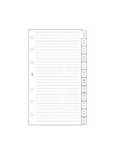   SATURNUS Kalendárium betét, telefonregiszter, "L", SATURNUS, fehér