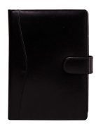 SATURNUS Kalendárium, gyűrűs, betétlapokkal, "L", újrahasznosított bőr, SATURNUS, "418", fekete