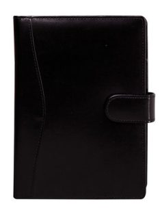   SATURNUS Kalendárium, gyűrűs, betétlapokkal, "L", újrahasznosított bőr, SATURNUS, "418", fekete