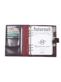   SATURNUS Kalendárium, gyűrűs, betétlapokkal, "L", újrahasznosított bőr, SATURNUS, "418", fekete