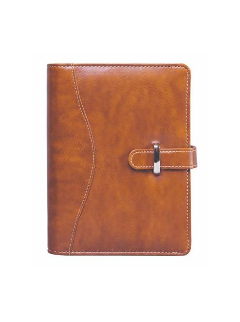 SATURNUS Kalendárium, gyűrűs, betétlapokkal, "L", műbőr, SATURNUS, "437", világosbarna