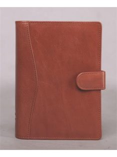   SATURNUS Kalendárium, gyűrűs, betétlapokkal, "M", marhabőr, SATURNUS, "212", barna