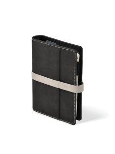   SATURNUS Kalendárium, gyűrűs, betétlapokkal, "M", műbőr, SATURNUS,"225",fekete-szürke