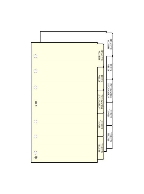 SATURNUS Kalendárium betét, elválasztólap, "M", SATURNUS, chamois