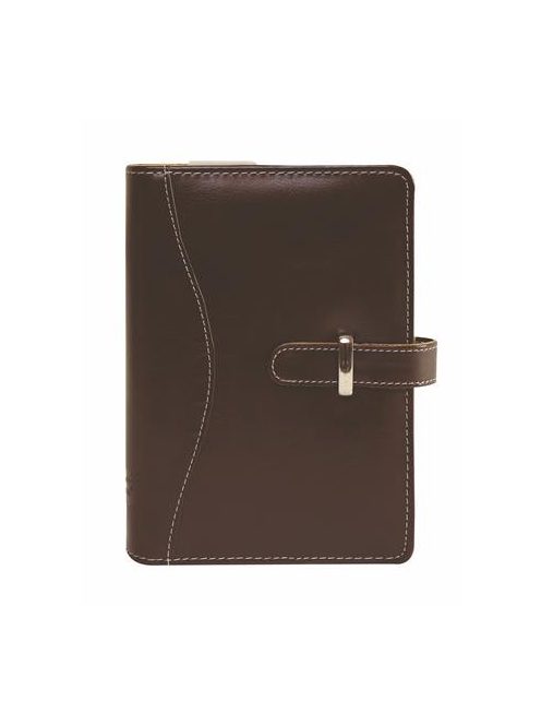 SATURNUS Kalendárium, gyűrűs, betétlapokkal, "M", műbőr, SATURNUS, "437", barna