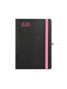 TOPTIMER Naptár, tervező, A5, napi, TOPTIMER, "Nero", fekete-pink