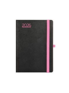  TOPTIMER Naptár, tervező, A5, napi, TOPTIMER, "Nero", fekete-pink