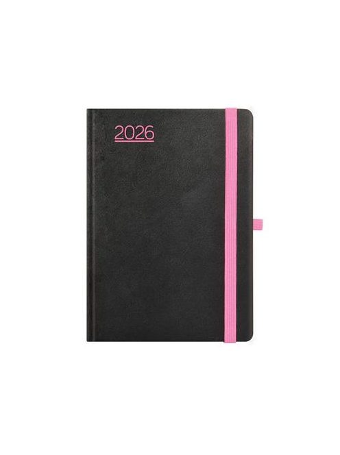 TOPTIMER Naptár, tervező, A5, napi, TOPTIMER, "Nero", fekete-pink