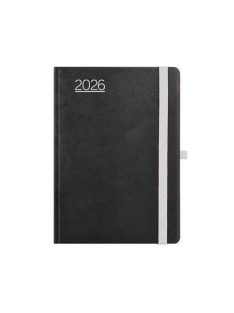   TOPTIMER Naptár, tervező, A5, napi, TOPTIMER, "Nero", fekete-szürke