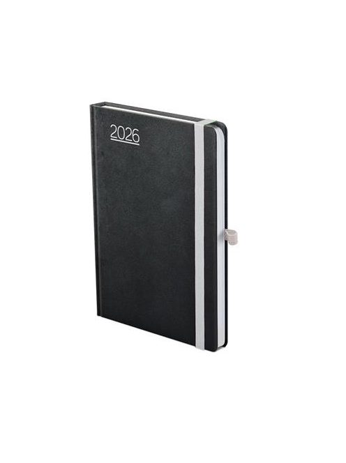 TOPTIMER Naptár, tervező, A5, napi, TOPTIMER, "Nero", fekete-szürke