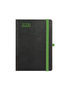   TOPTIMER Naptár, tervező, A5, napi, TOPTIMER, "Nero", fekete-zöld