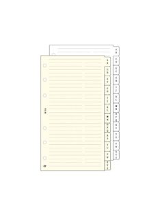   SATURNUS Kalendárium betét, telefonregiszter, "S", SATURNUS, fehér