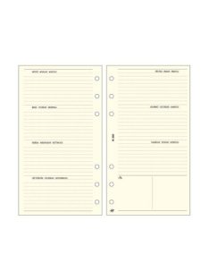   SATURNUS Kalendárium betét, heti tervező bianco, "S", SATURNUS, chamois