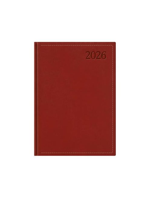TOPTIMER Naptár, tervező, A4, heti, TOPTIMER "Traditional", bordó