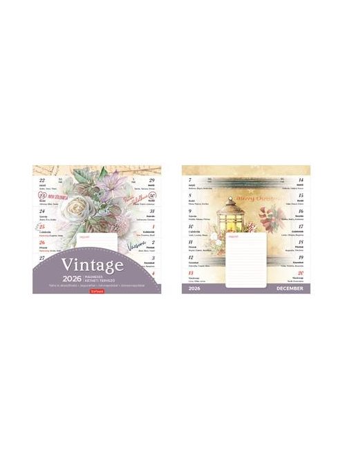 TOPTIMER Naptár, fali, mágneses, kétheti, TOPTIMER, vintage