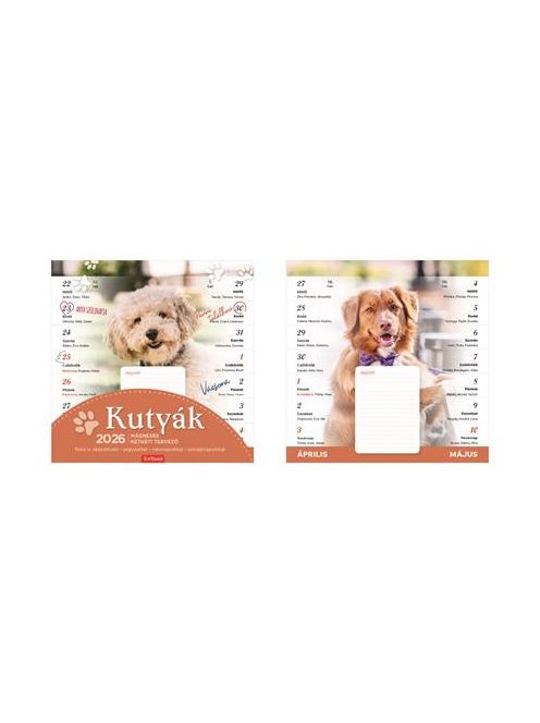 TOPTIMER Naptár, fali, mágneses, kétheti, TOPTIMER, kutyák