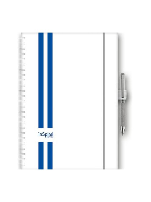 DAYLINER Naptár, tervező, A5, heti, DAYLINER, "InSpiral GT", fehér-kék