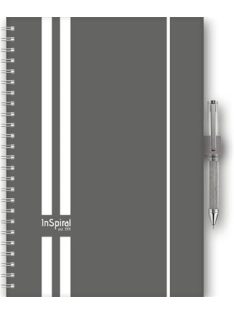   DAYLINER Naptár, tervező, A5, heti, DAYLINER, "InSpiral", szürke-fehér