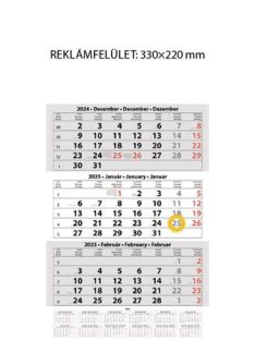   DAYLINER Naptár, speditőr, három hónapos, egy tömbös, üres fejrész, DAYLINER