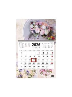   TOPTIMER Naptár, speditőr, három hónapos, egy tömbös, TOPTIMER, "Virágok"