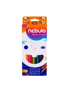   Színes ceruza készlet, háromszögletű Nebulo 12 klf. szín