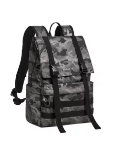  RIVACASE Notebook hátizsák, 15,6", rolltop, 15L, RIVACASE "7621 Sherwood", szürke-terepminta