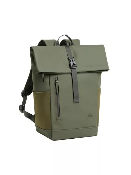 RIVACASE Notebook hátizsák, 14", 17L, rolltop, RIVACASE "Eden ECO 7826", olivazöld