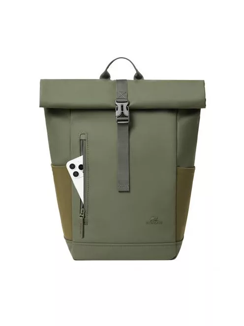 RIVACASE Notebook hátizsák, 14", 17L, rolltop, RIVACASE "Eden ECO 7826", olivazöld