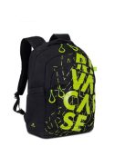 RIVACASE Notebook hátizsák, 15,6", 30L, RIVACASE "5430 Heide Urban", fekete-lime