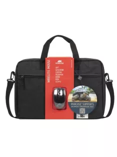   RIVACASE Notebook táska, 15,6", vezeték nélküli egérrel, RIVACASE "Regent 8038", fekete
