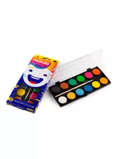 Vízfesték készlet, 12db-os, 28mm festékgombokkal Nebulo