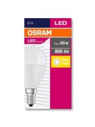 OSRAM LED izzó, E14, kisgömb, P48, 8W, 806lm, 2700K (MF), OSRAM "Value"