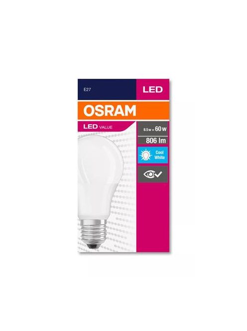 OSRAM LED izzó, E27, gömb, A60, 8,5W, 806lm, 4000K (HF), OSRAM "Value"