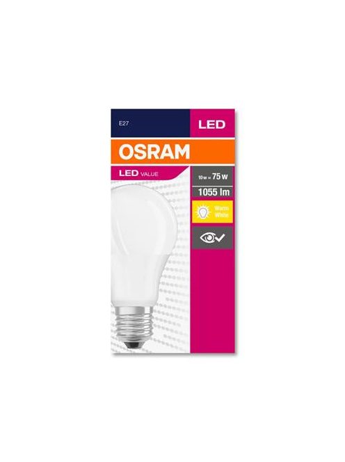 OSRAM LED izzó, E27, gömb, A60, 10W, 1055lm, 2700K (MF), OSRAM "Value"