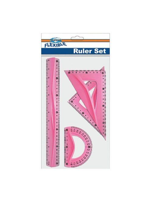 Centrum Vonalzókészlet Centrum hajlékony 30 cm, 2 db háromszög, szögmérős- 3 féle
