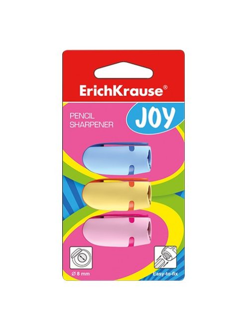 ErichKrause Hegyező ErichKrause Joy 1 lyukú műanyag 3 db-os bliszteres