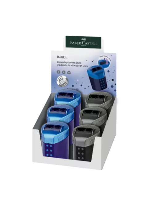 Faber-Castell Hegyező Faber-Castell RollOn pöttyös 2 lyukú tartályos műanyag fiús színek