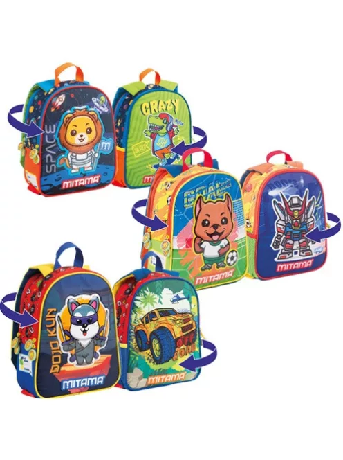 Mitama Hátitáska Mitama óvodás, 2 oldalas, SPINNY fiús dizájn
