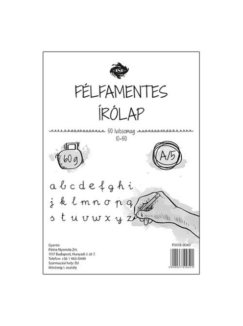 PD School Írólap pd A/5 félfamentes 10-50 nejlonos