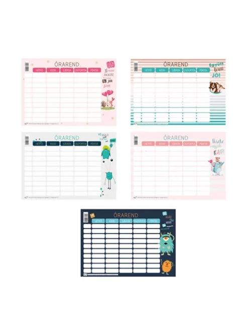 Pd School Órarend pd 165x117 mm Monsters