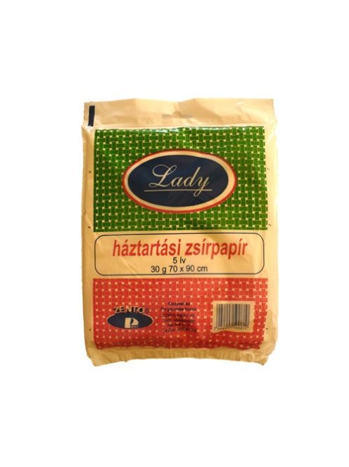 Noname Háztartási zsírpapír 60x80 cm 30gr/m2 5 ív/csomag fehér