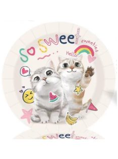 QX Party tányér 23 cm Cicás 10 db/csomag