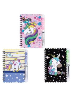   Centrum Jegyzettömb Centrum unikornis, spirálos, vonalas, golyóstollal, 140x103 mm, 30 lapos