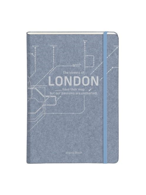 Clairefontaine Napló Clairefontaine Jeans & Cocoa A/5 48 lapos, vonalas, kemény fedeles, gumis záródás, Jeans city map, vegyes