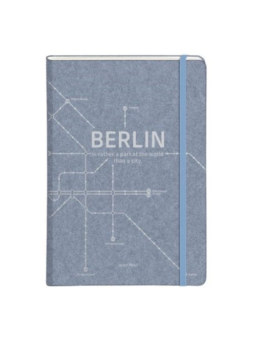 Clairefontaine Napló Clairefontaine Jeans & Cocoa A/5 48 lapos, vonalas, kemény fedeles, gumis záródás, Jeans city map, vegyes