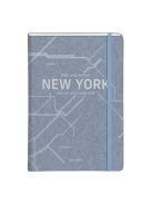 Clairefontaine Napló Clairefontaine Jeans & Cocoa A/5 48 lapos, vonalas, kemény fedeles, gumis záródás, Jeans city map, vegyes