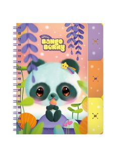   Bangoberry Füzet Bangoberry spirálos, elválasztókkal, 3db Bangobobbal, panda mintával